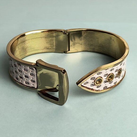 Exquisite Bracelet Belt Buckle Fold Over Hinge Clasp Cuff Bracelet White… - Picture 8 of 14